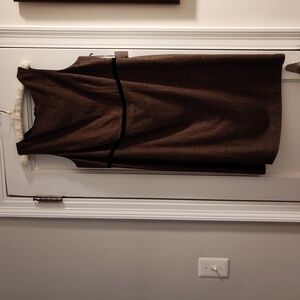 Kate Hill Tweed, Sleeveless Dress with Velvet Detail at waist. Size 14W.